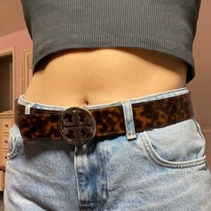 Tory Burch Reversible Tortoise Shell and Gold Belt